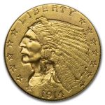 1914-D $2.50 Indian Gold Quarter Eagle XF