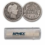 1914-D Barber Dime 50-Coin Roll Avg Circ