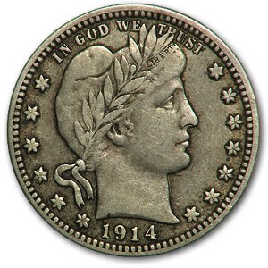 1914-D Barber Quarter XF