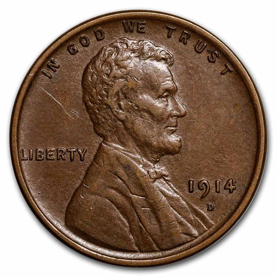 1914-D Lincoln Cent AU