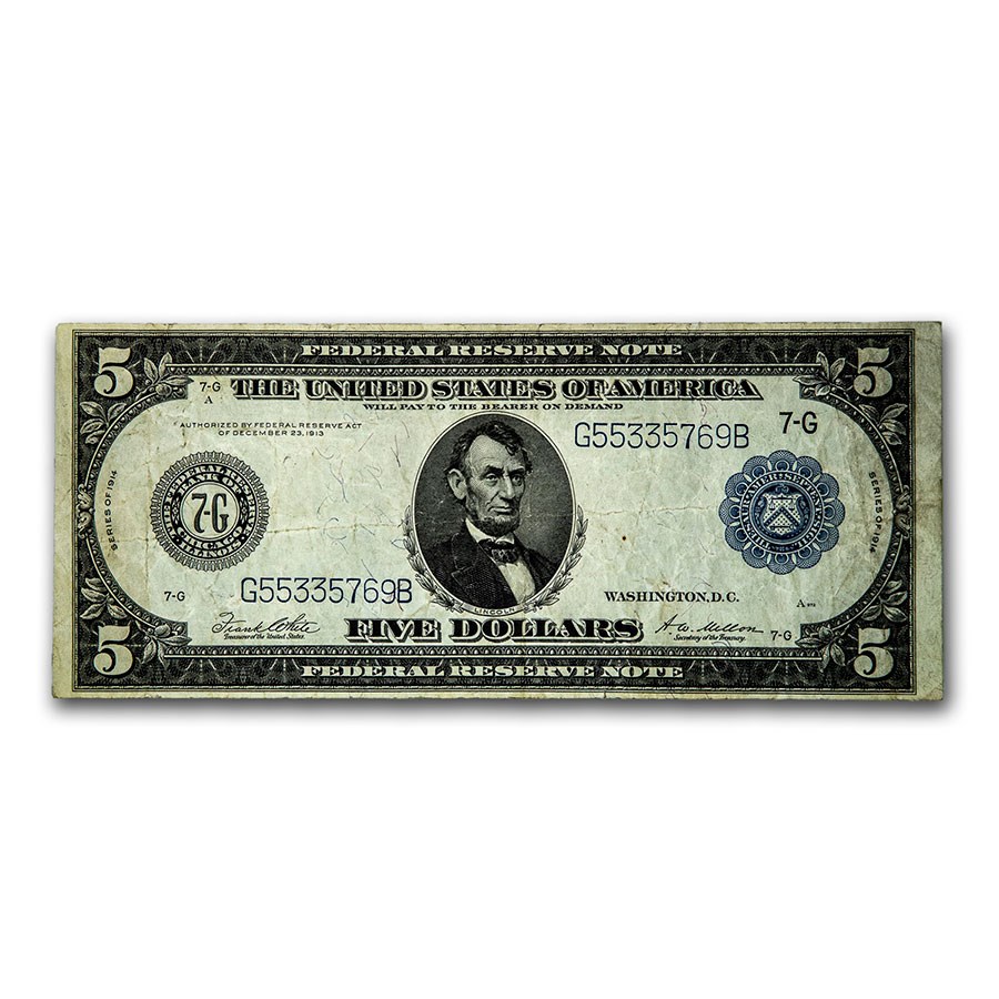 1914 (G-Chicago) $5.00 FRN Fine (Fr#871C)