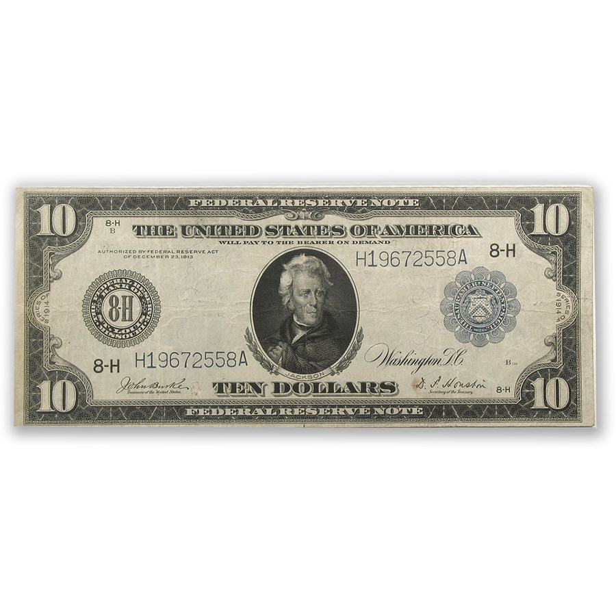 1914 (H-St. Louis) $10 FRN VF (Fr#934)