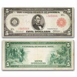 1914 (L-San Francisco) $5.00 FRN VF (Fr#841A) Red Seal