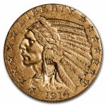 1914-S $5 Indian Gold Half Eagle XF
