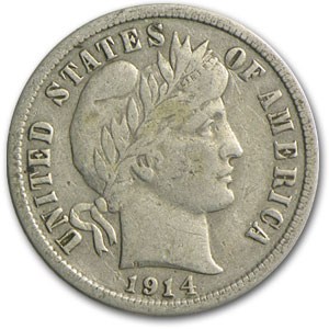 1914-S Barber Dime Fine