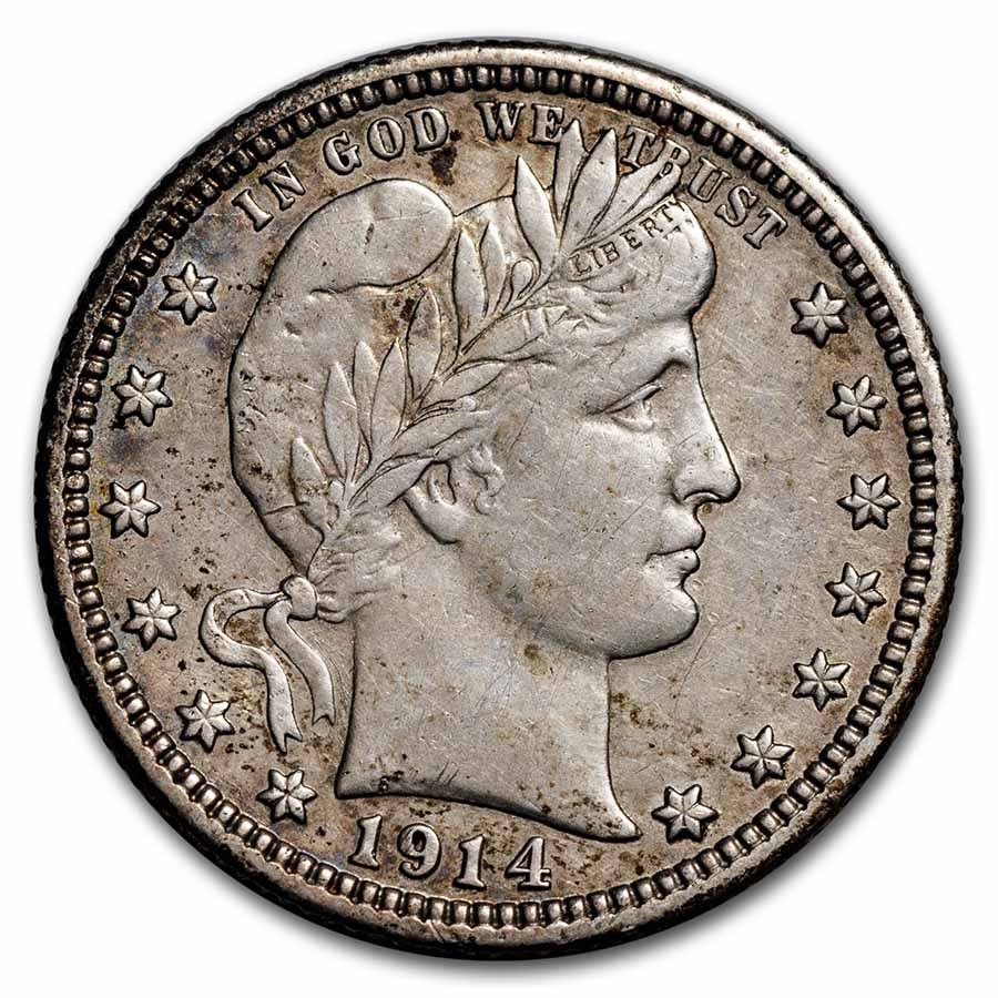 1914-S Barber Quarter XF