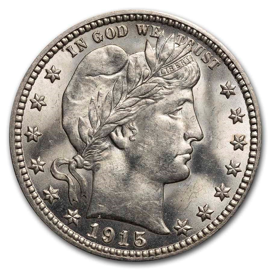 1915 Barber Quarter BU