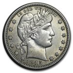 1915-D Barber Quarter AU