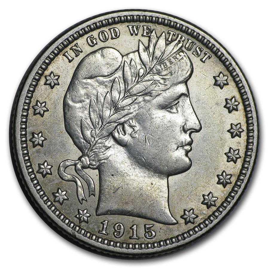 1915-D Barber Quarter AU