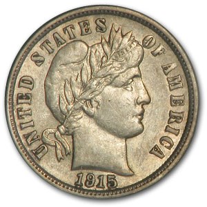 1915-S Barber Dime AU