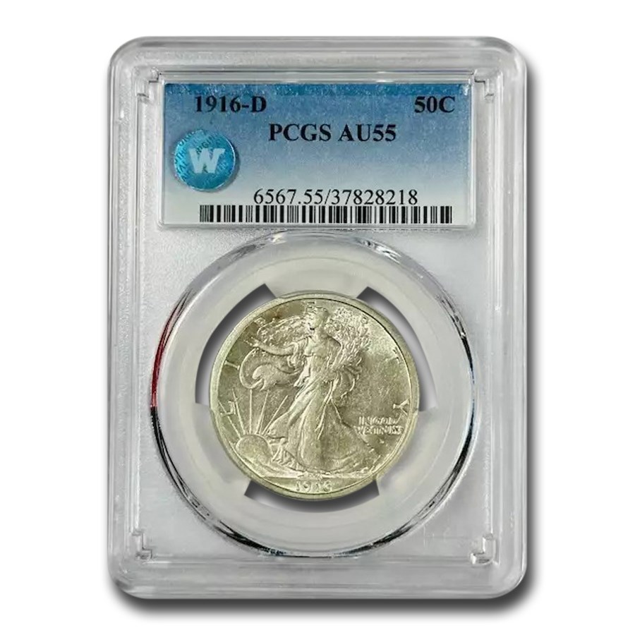 1916-D Walking Liberty Half Dollar AU-55 PCGS
