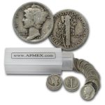 1916 Mercury Dime 50-Coin Roll Avg Circ