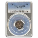 1916 Mercury Dime MS-63 PCGS (FB)