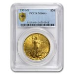 1916-S $20 St Gaudens Gold Double Eagle MS-64+ PCGS