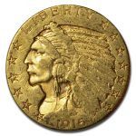 1916-S $5 Indian Gold Half Eagle AU