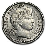 1916-S Barber Dime AU