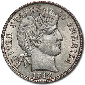 1916-S Barber Dime BU
