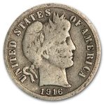 1916-S Barber Dime Good/VG