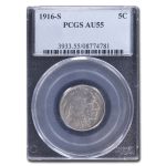 1916-S Buffalo Nickel AU-55 PCGS