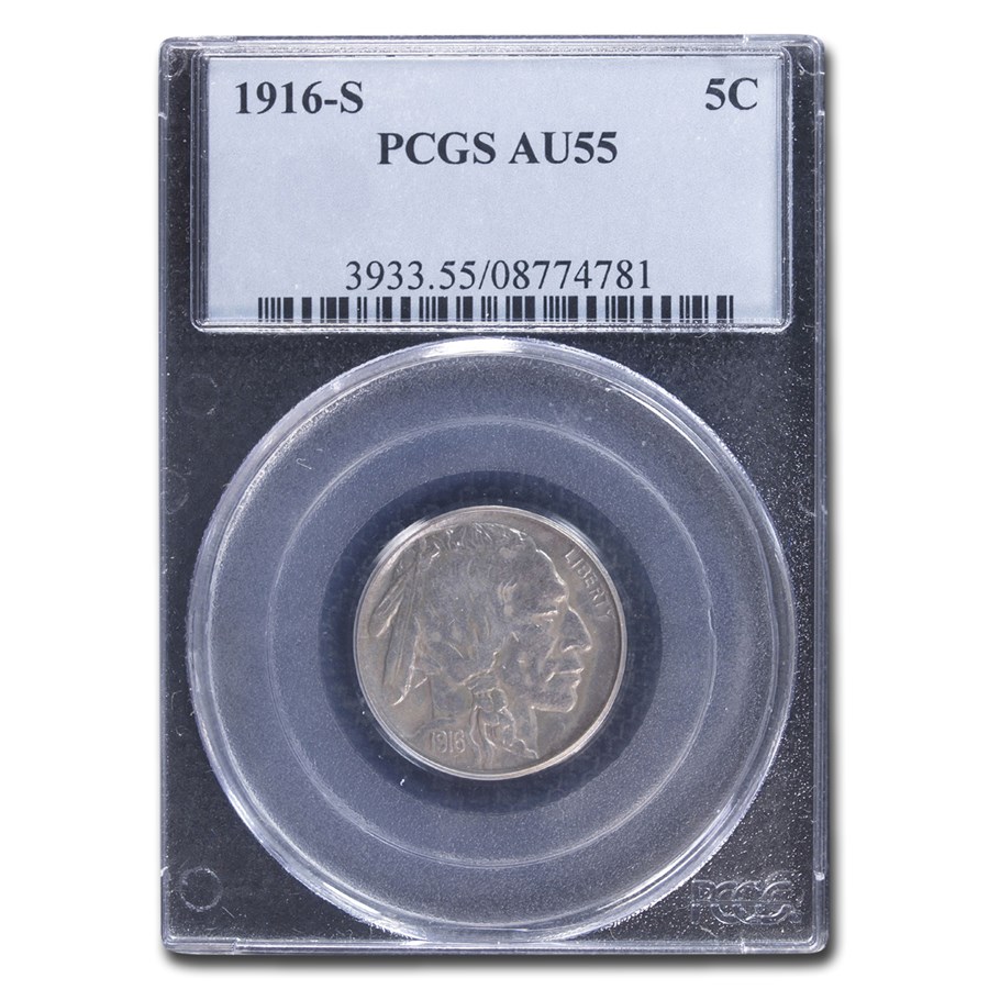 1916-S Buffalo Nickel AU-55 PCGS