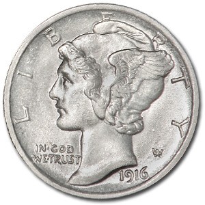 1916-S Mercury Dime BU