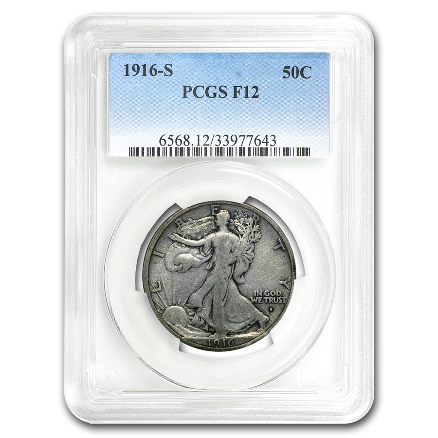 1916-S Walking Liberty Half Dollar Fine-12 PCGS
