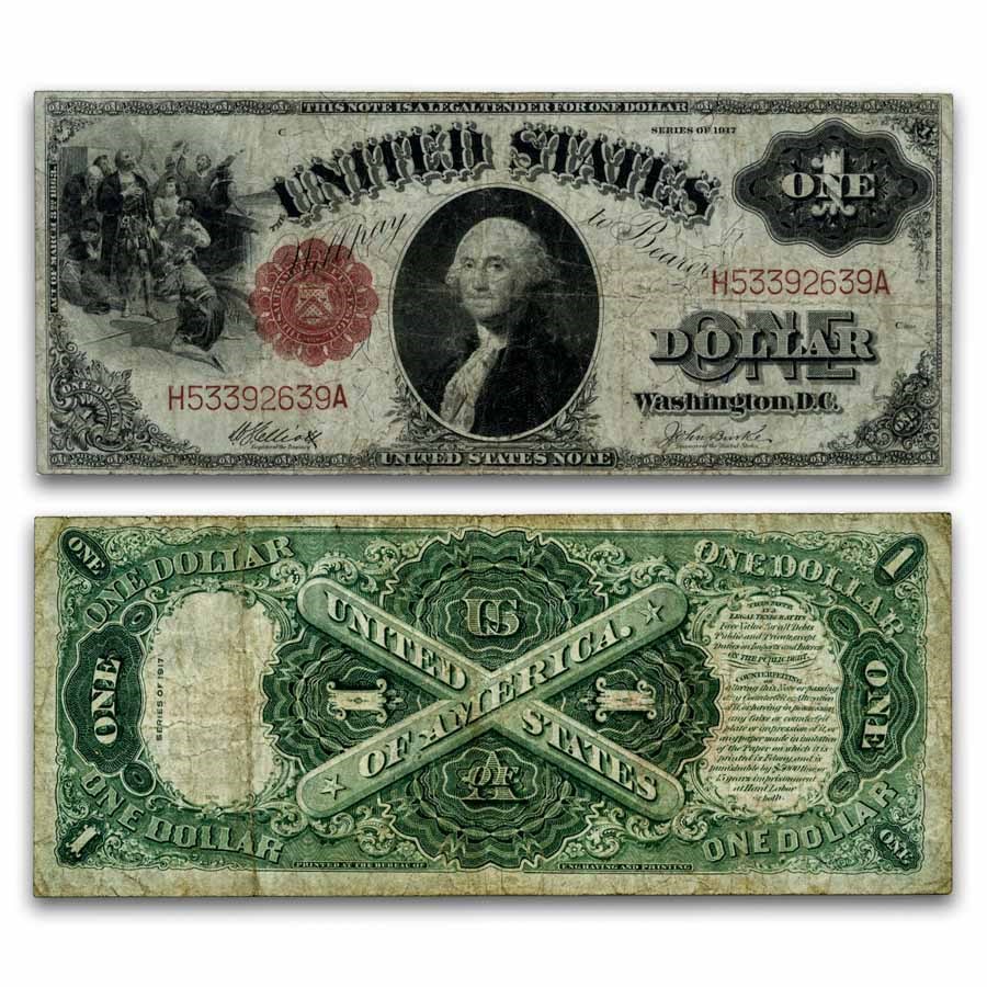 1917 $1.00 Legal Tender Washington Fine (Fr#37)