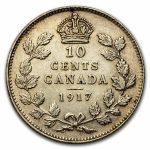 1917 Canada Silver 10 Cents George V AU