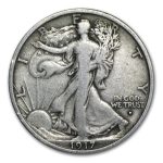 1917-D Obv Walking Liberty Half Dollar VF