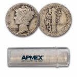 1917 Mercury Dime 50-Coin Roll Avg Circ