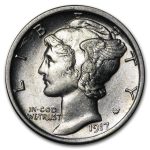 1917 Mercury Dime AU