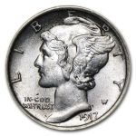 1917 Mercury Dime BU