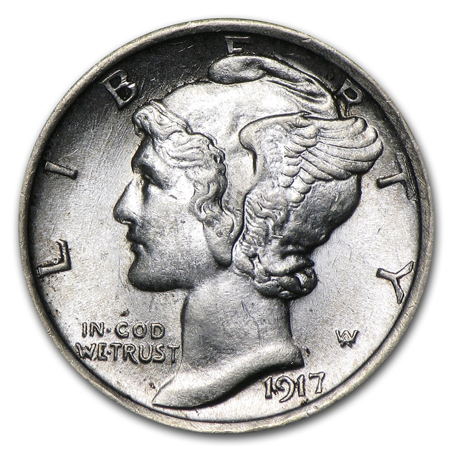 1917 Mercury Dime BU