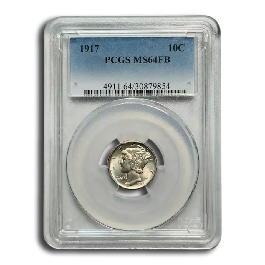 1917 Mercury Dime MS-64 PCGS (FB)