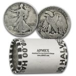 1917-S (Mix Obv/Rev) Walking Liberty Halves 20-Coin Roll Avg Circ
