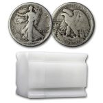 1917-S Rev Walking Liberty Halves 20-Coin Roll Avg Circ