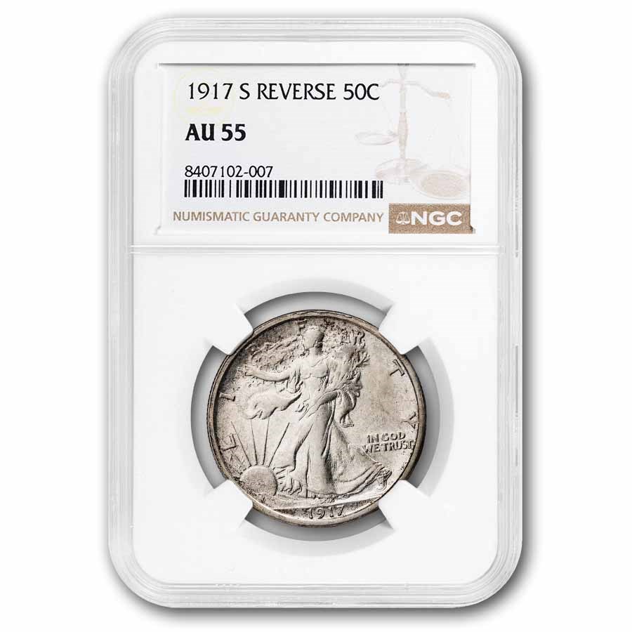 1917-S Reverse Walking Liberty Half Dollar AU-55 NGC