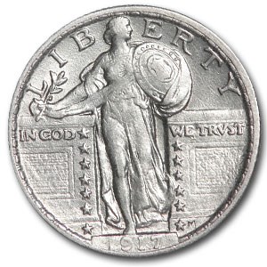 1917 Standing Liberty Quarter Type-II AU