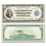 1918 (B-New York) $2 FRBN Battleship VF (Fr#750)