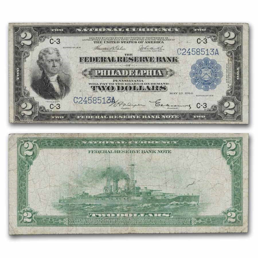 1918 (C-Philadelphia) $2.00 FRBN Fine + (Fr#754)