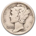 1918-D Mercury Dime Fine