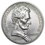 1918 Lincoln Illinois Centennial Half AU