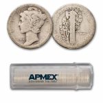 1918 Mercury Dime 50-Coin Roll Avg Circ