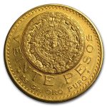 1918 Mexico Gold 20 Pesos BU