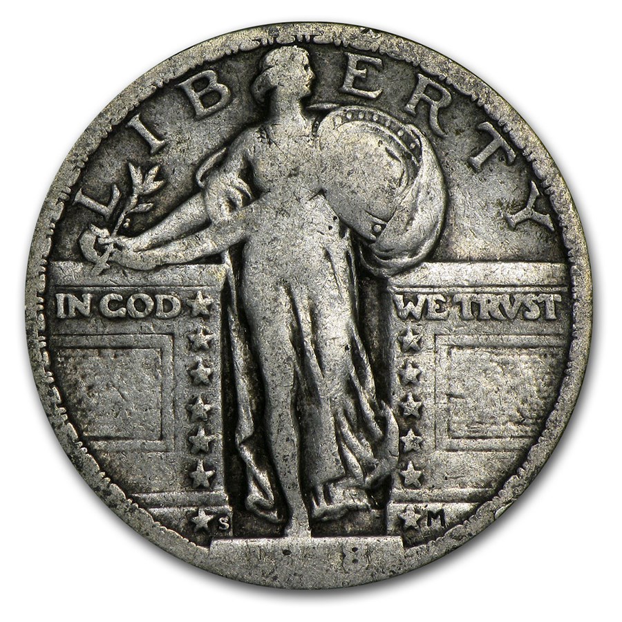 1918-S Standing Liberty Quarter Fine (Partial Date)