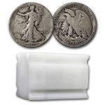 1918-S Walking Liberty Halves 20-Coin Roll Good