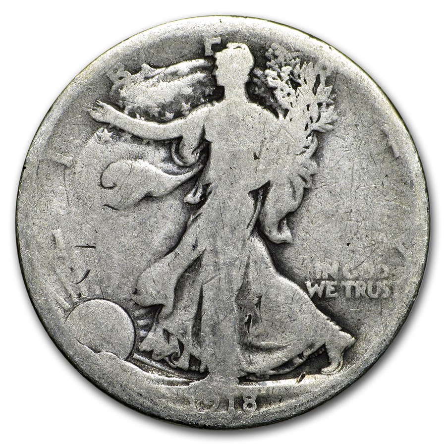 1918 Walking Liberty Half Dollar AG