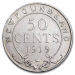 1919-C Newfoundland Silver 50 Cents George V VG
