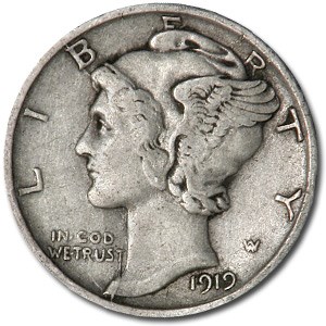 1919-D Mercury Dime VF