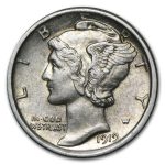 1919 Mercury Dime AU